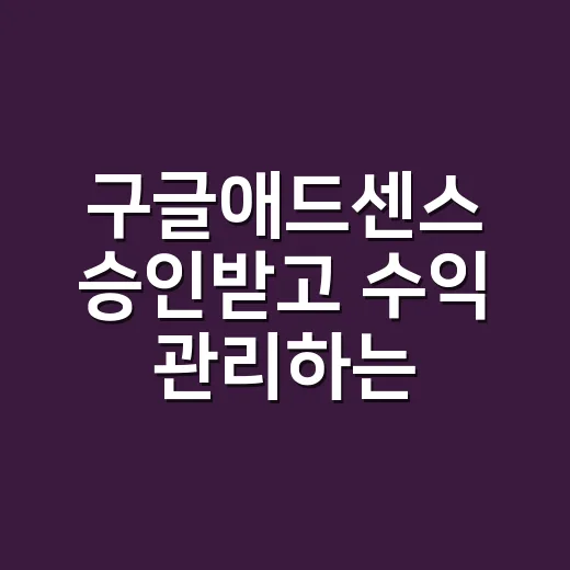 구글애드센스 승인받고 수익 관리하는 방법, 초보 블로그라면 이렇게 시작하세요 - 요약