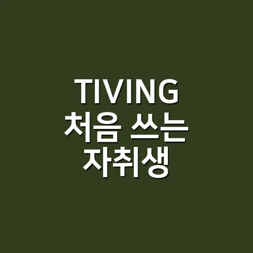 TIVING 처음 쓰는 자취생·신혼부부가 이용권 고르는 방법 - 요약