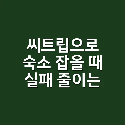 씨트립으로 숙소 잡을 때 실패 줄이는 방법, 부동산 관점에서 보는 위치와 가격 체크법 - 요약