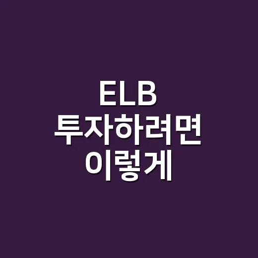 ELB 투자하려면 이렇게 확인하세요: 부동산 자금 대기처로 볼 때 놓치기 쉬운 기준 - 요약
