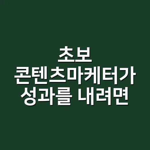 초보 콘텐츠마케터가 성과를 내려면 이렇게 시작하세요 - 요약