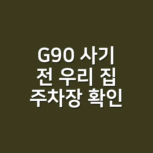 G90 사기 전 우리 집 주차장 확인하는 방법 - 요약
