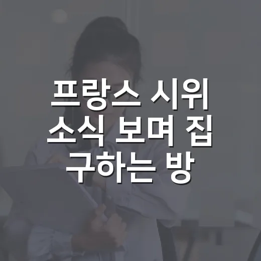 프랑스 시위 소식 보며 집 구하는 방법 - 요약