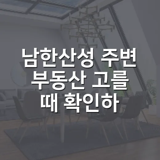 남한산성 주변 부동산 고를 때 확인하는 방법 - 요약
