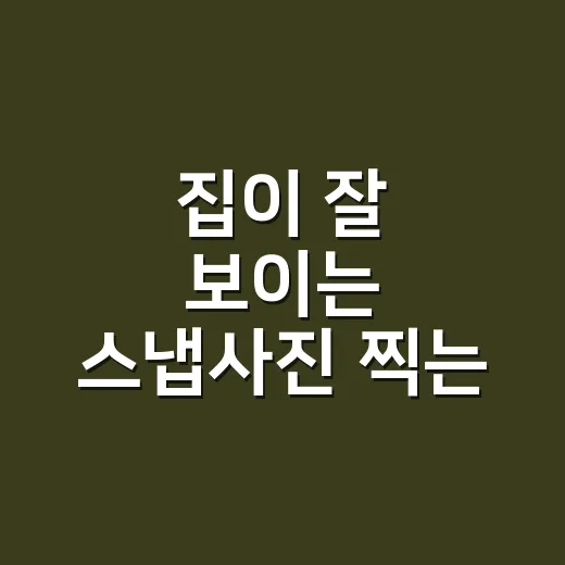 집이 잘 보이는 스냅사진 찍는 방법 - 요약