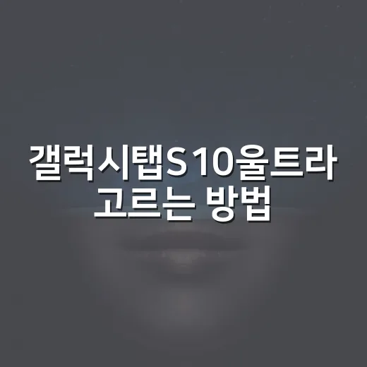 갤럭시탭S10울트라 고르는 방법, 사기 전에 체크할 것들 - 요약