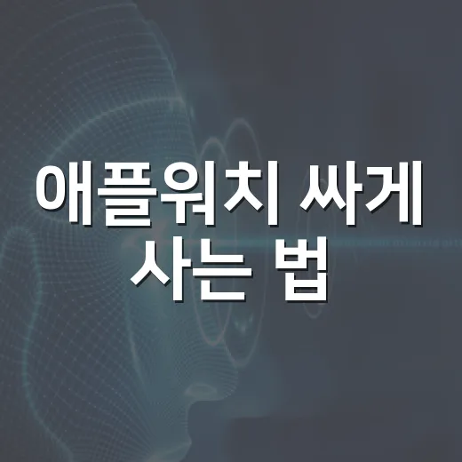 애플워치 싸게 사는 법, 초보자는 이렇게 비교하면 덜 손해봅니다 - 요약