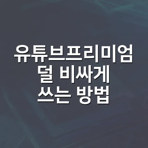 유튜브프리미엄 덜 비싸게 쓰는 방법, 내 사용 패턴부터 확인하기 - 요약