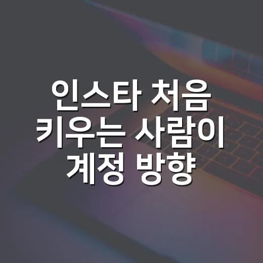 인스타 처음 키우는 사람이 계정 방향 잡는 방법 - 요약