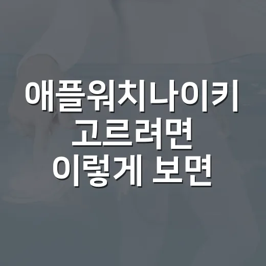 애플워치나이키 고르려면 이렇게 보면 편합니다 - 요약