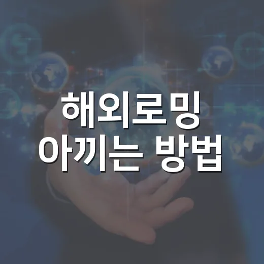 해외로밍 아끼는 방법, 출국 전 10분이면 충분합니다 - 요약