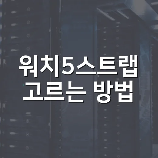 워치5스트랩 고르는 방법, 손목 편한 조합은 이렇게 찾으면 됩니다 - 요약
