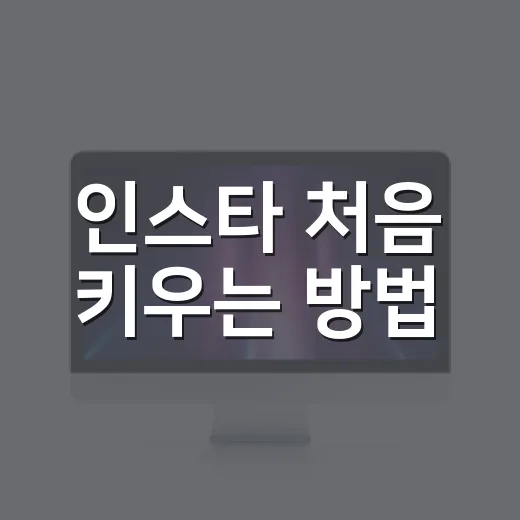 인스타 처음 키우는 방법, 계정 만들기부터 게시물 올리는 흐름까지 - 요약