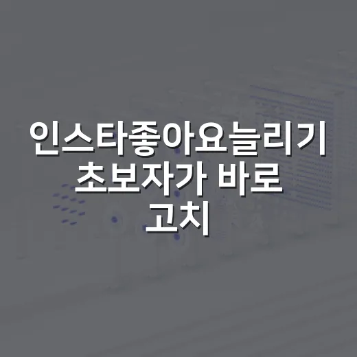 인스타좋아요늘리기 초보자가 바로 고치는 방법 - 요약