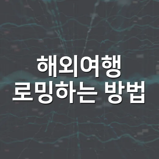 해외여행 로밍하는 방법, 요금 폭탄 피하려면 이렇게 준비하세요 - 요약