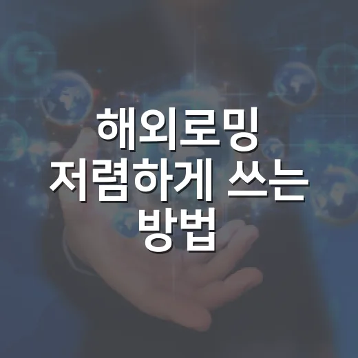 해외로밍 저렴하게 쓰는 방법, 출국 전 이것만 챙기면 덜 당황합니다 - 요약