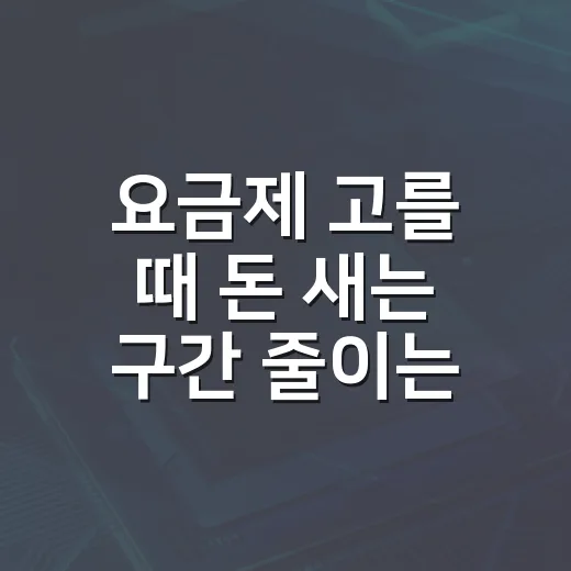 요금제 고를 때 돈 새는 구간 줄이는 방법 - 요약
