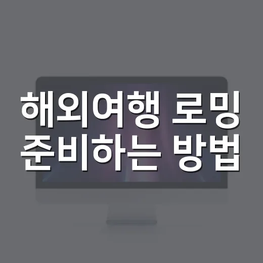 해외여행 로밍 준비하는 방법, 초보자는 이렇게 고르면 편합니다 - 요약