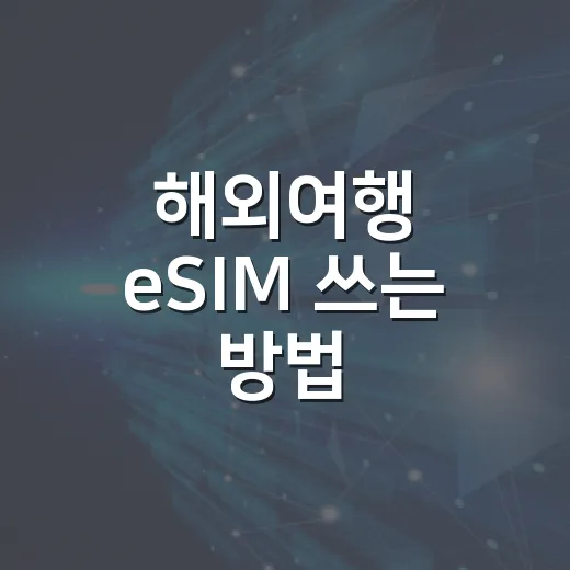 해외여행 eSIM 쓰는 방법, 처음이라면 이렇게 준비하세요 - 요약