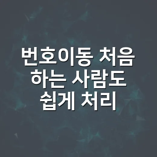 번호이동 처음 하는 사람도 쉽게 처리하는 방법 - 요약