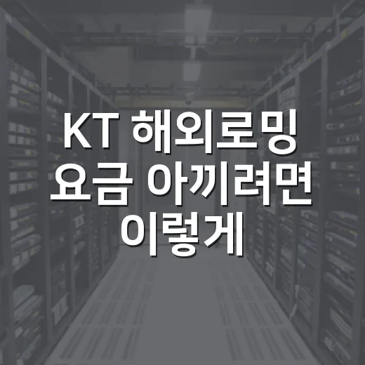 KT 해외로밍 요금 아끼려면 이렇게 고르면 됩니다 - 요약