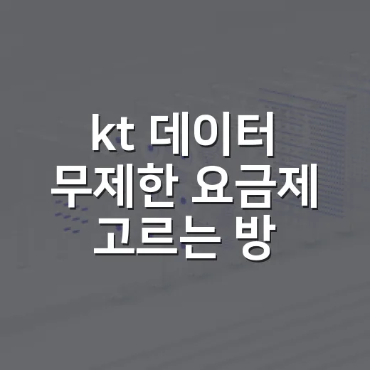 kt 데이터 무제한 요금제 고르는 방법, 내 사용량에 맞추려면 이렇게 - 요약