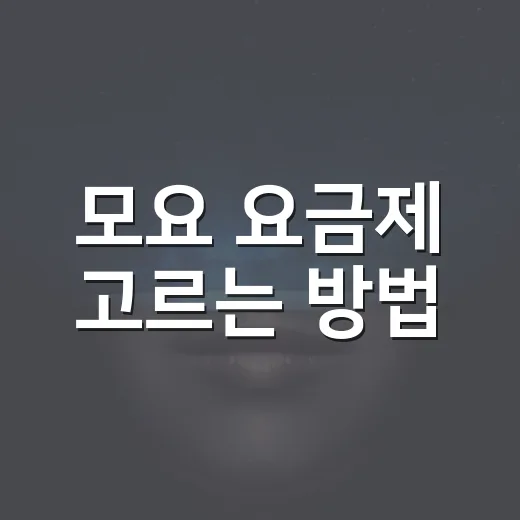 모요 요금제 고르는 방법, 싼 요금제에 속지 않으려면 이렇게 보세요 - 요약