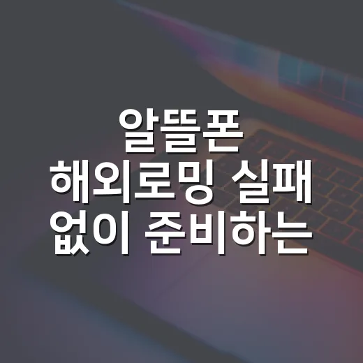 알뜰폰 해외로밍 실패 없이 준비하는 방법 - 요약