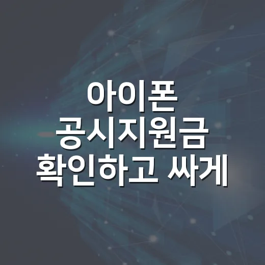 아이폰 공시지원금 확인하고 싸게 사는 방법, 초보자도 헷갈리지 않게 - 요약