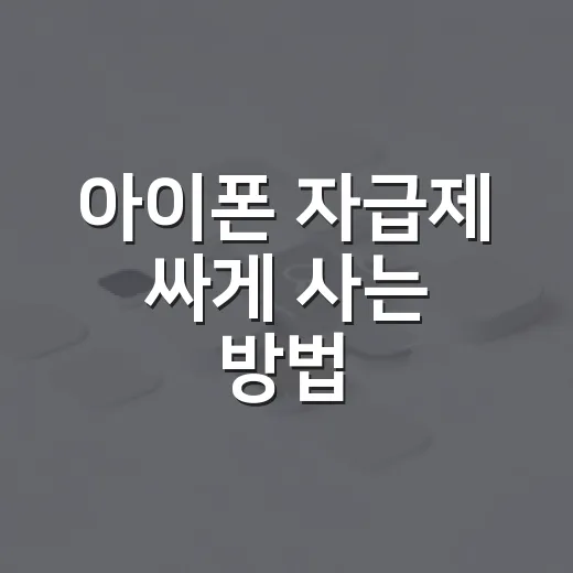 아이폰 자급제 싸게 사는 방법, 통신사폰과 비교할 때 보는 순서 - 요약