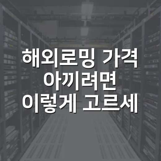 해외로밍 가격 아끼려면 이렇게 고르세요 - 요약