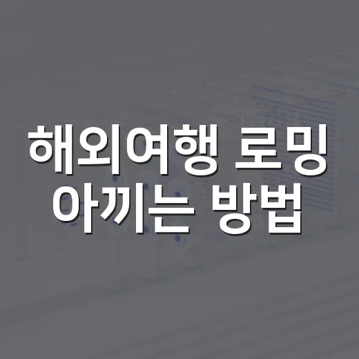 해외여행 로밍 아끼는 방법, 출국 전 이렇게 준비하면 덜 당황해요 - 요약