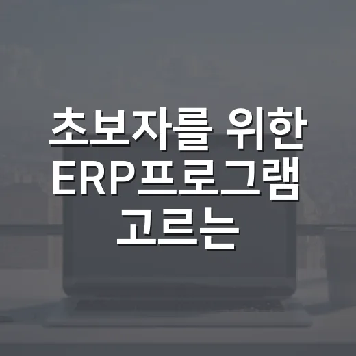 초보자를 위한 ERP프로그램 고르는 방법, 우리 회사에 맞게 시작하려면 이렇게 - 요약