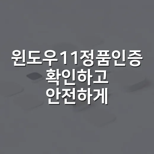 윈도우11정품인증 확인하고 안전하게 해결하는 방법