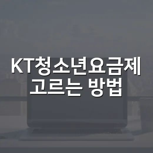 KT청소년요금제 고르는 방법, 데이터 쓰는 습관별로 보면 쉬워요 - 요약