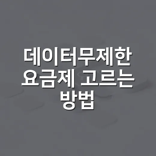 데이터무제한 요금제 고르는 방법, 속도 제한부터 가족 사용량까지 이렇게 보면 됩니다 - 요약
