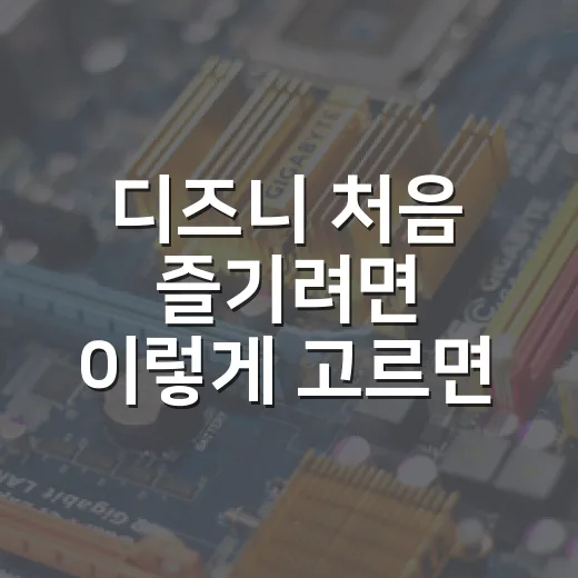 디즈니 처음 즐기려면 이렇게 고르면 됩니다