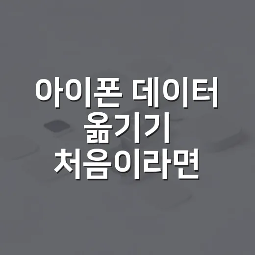 아이폰 데이터 옮기기 처음이라면 이렇게 하면 됩니다 - 요약