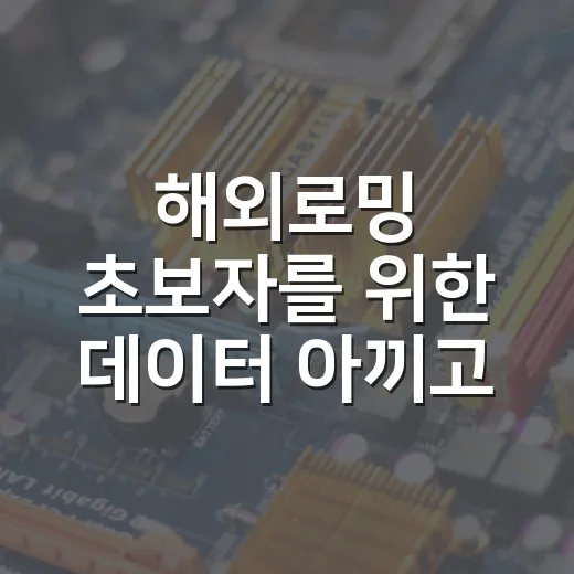 해외로밍 초보자를 위한 데이터 아끼고 요금 폭탄 피하는 방법 - 요약