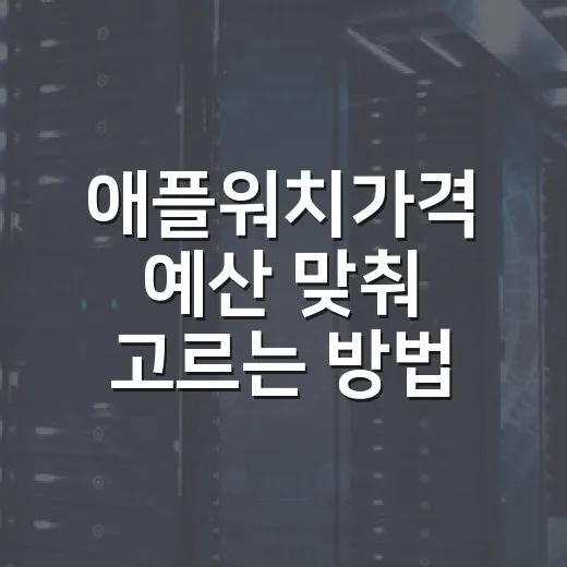 애플워치가격 예산 맞춰 고르는 방법 - 요약