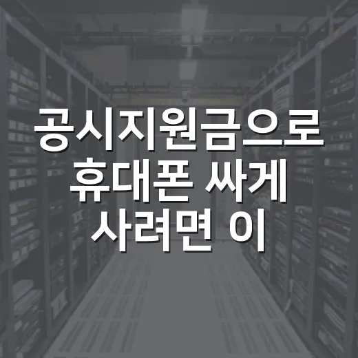 공시지원금으로 휴대폰 싸게 사려면 이렇게 계산하세요 - 요약