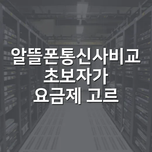 알뜰폰통신사비교 초보자가 요금제 고르는 방법 - 요약