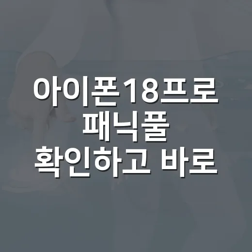 아이폰18프로 패닉풀 확인하고 바로 대처하는 방법 - 요약