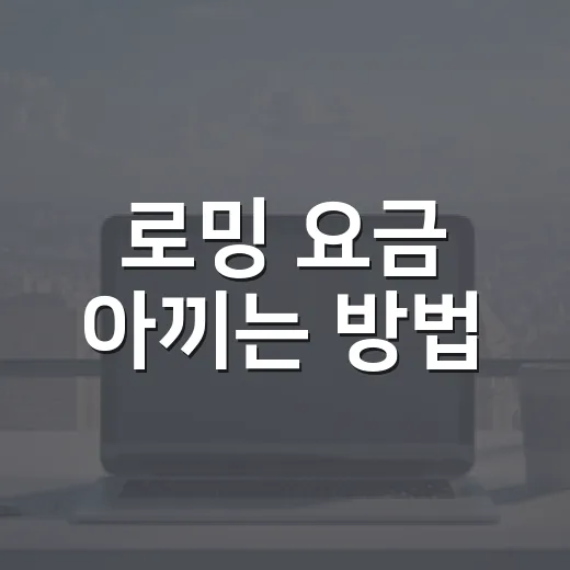 로밍 요금 아끼는 방법, 출국 전 이렇게 준비하세요 - 요약