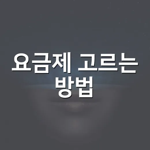 요금제 고르는 방법, 매달 통신비 줄이려면 이렇게 - 요약