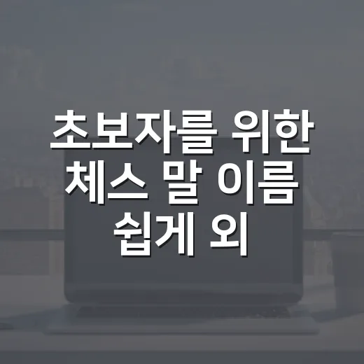 초보자를 위한 체스 말 이름 쉽게 외우는 방법 - 요약