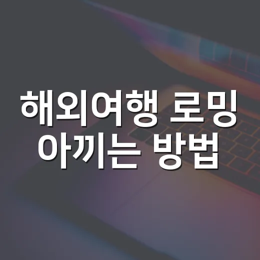 해외여행 로밍 아끼는 방법, 출국 전 이렇게 고르면 덜 헷갈려요 - 요약