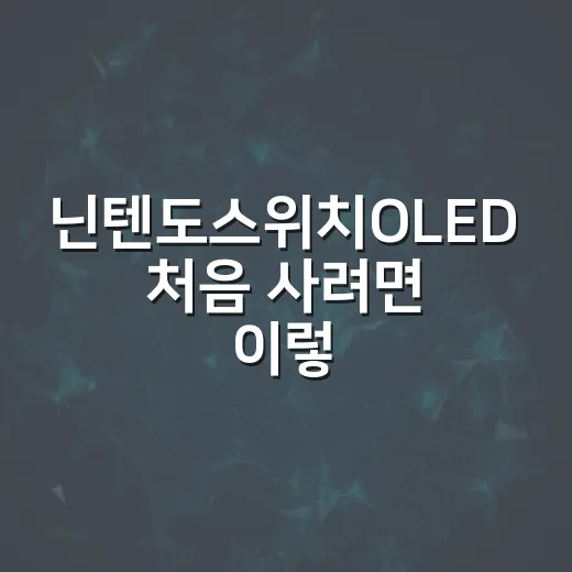 닌텐도스위치OLED 처음 사려면 이렇게 고르면 됩니다 - 요약