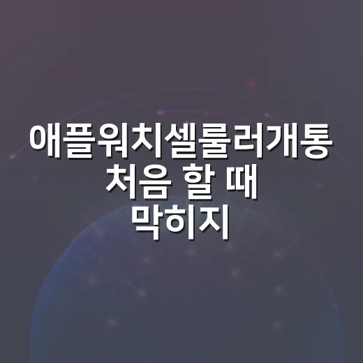 애플워치셀룰러개통 처음 할 때 막히지 않는 방법 - 요약