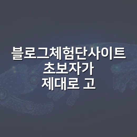 블로그체험단사이트 초보자가 제대로 고르는 방법 - 요약